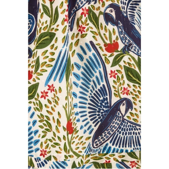 FARM Rio Off-White Macaw Flight Smocked Maxi Dress SZ L NWOT - Picture 10 of 13